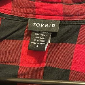 Torrid Red Buffalo Plaid button down women’s 3